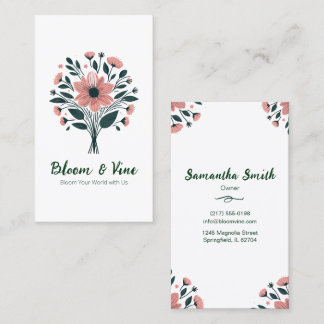 Elegante tarjeta de visita floral personalizada
