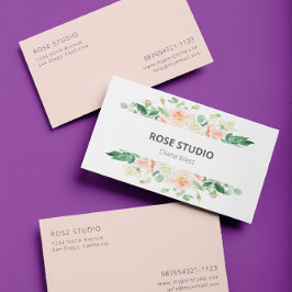 Elegante tarjeta de visita floral Rosa moderna
