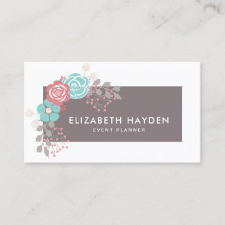 elegante tarjeta de visita floral vintage