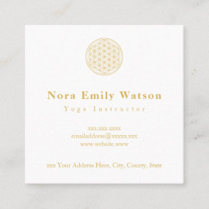 Elegante tarjeta de visita Gold and White Mandala