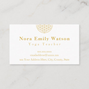 Elegante tarjeta de visita Gold and White Mandala