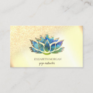 Elegante tarjeta de visita Gold Blue Lotus