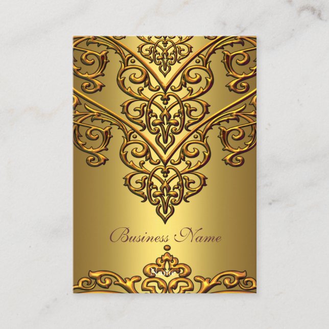 Elegante tarjeta de visita Gold sobre la superposi (Anverso)
