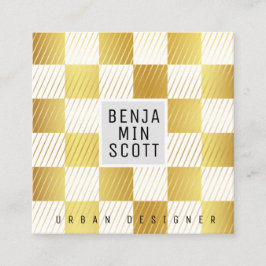 Elegante tarjeta de visita Gold Square