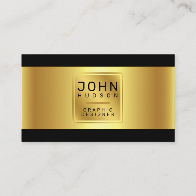 Elegante tarjeta de visita Gold y Black (Anverso)
