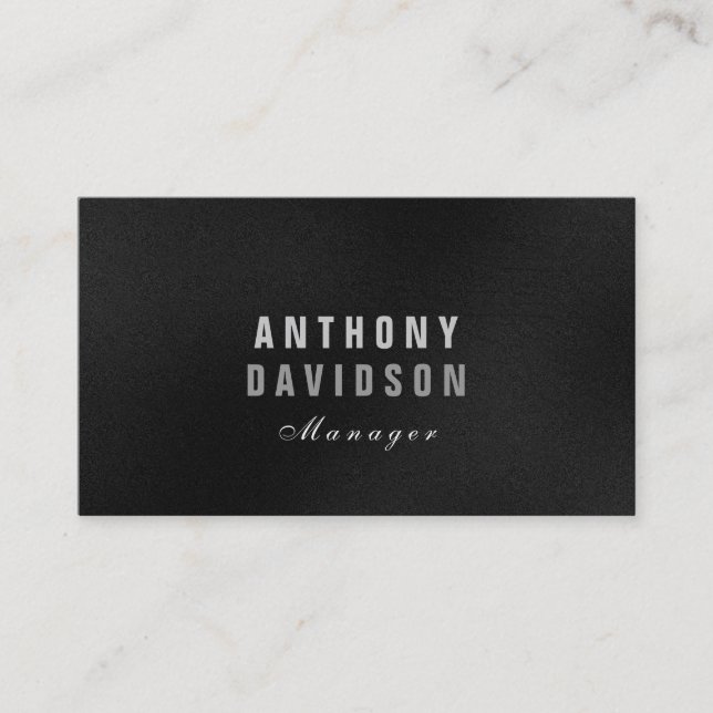 Elegante tarjeta de visita Gray Enorme Letters (Anverso)