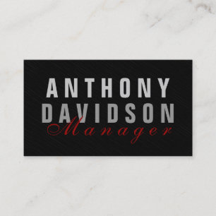 Elegante tarjeta de visita Gray Red Manager