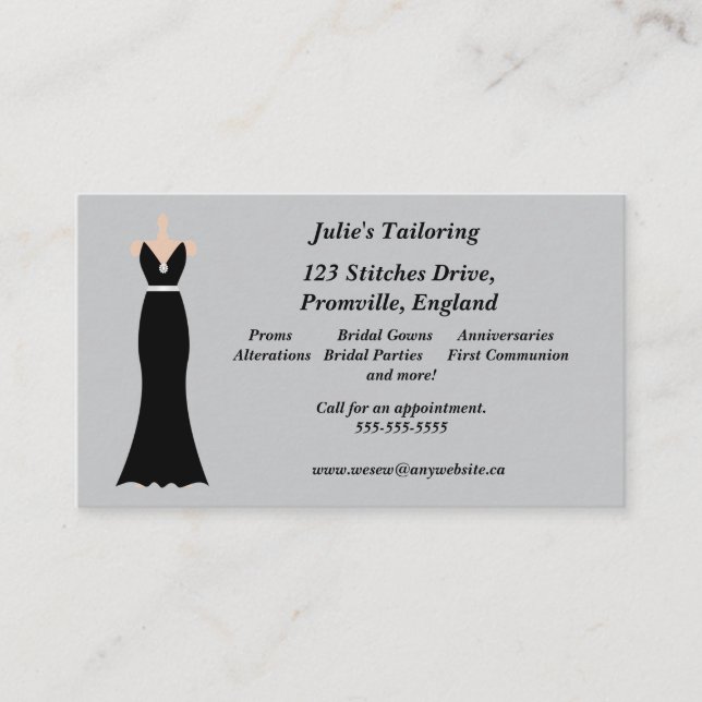 Elegante tarjeta de visita guiada por la noche (Anverso)