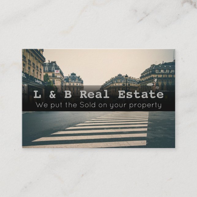 Elegante tarjeta de visita inmobiliaria - Personal (Anverso)