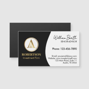 Elegante tarjeta de visita magnética con logotipo