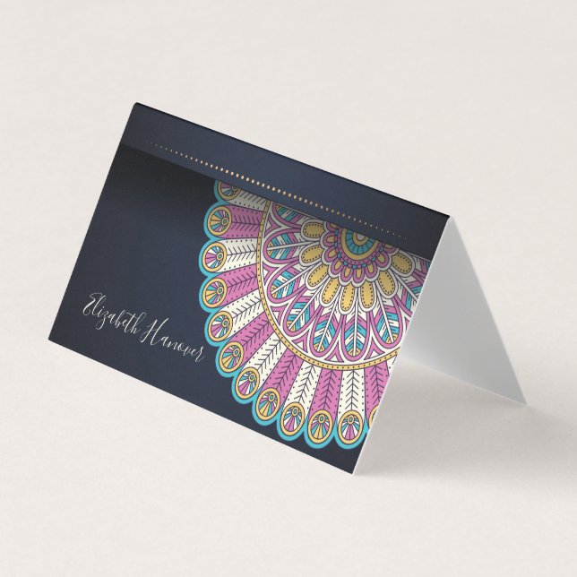 Elegante tarjeta de visita Mandala (Anverso)