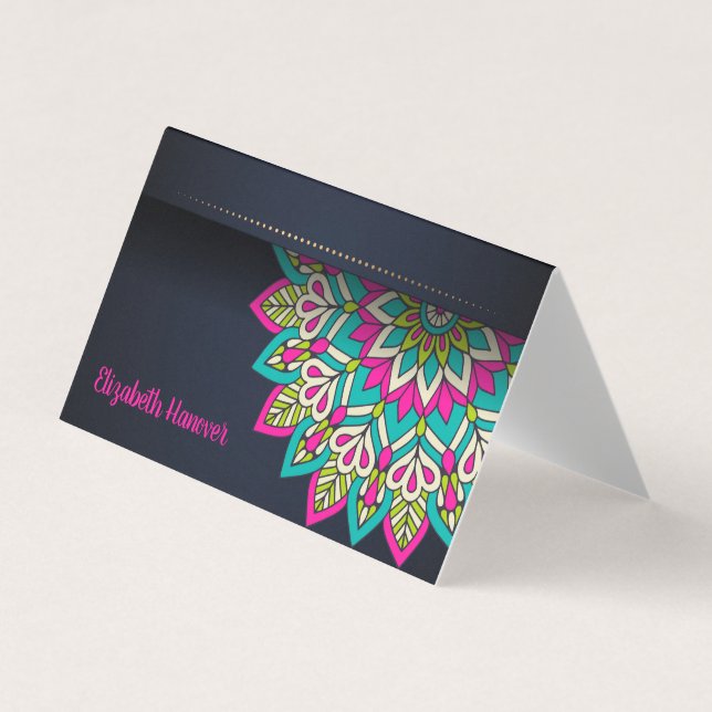Elegante tarjeta de visita Mandala (Anverso)