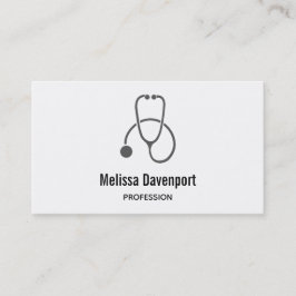 Elegante tarjeta de visita médica Stethoscope gris