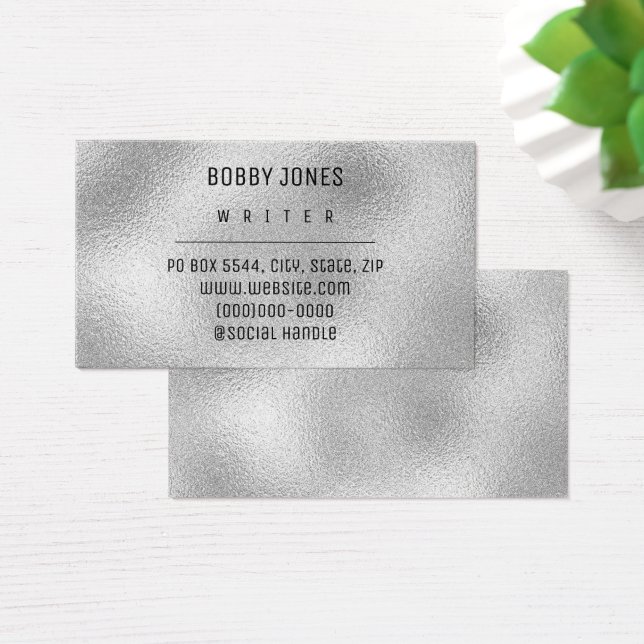 Elegante tarjeta de visita metálica Minimalista pl (Escritorio)