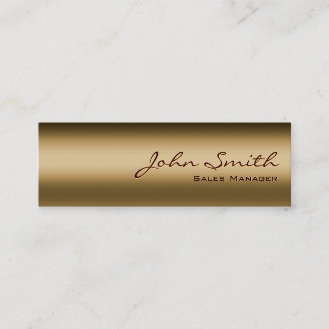 Elegante tarjeta de visita Metalizado en bronce (Anverso)