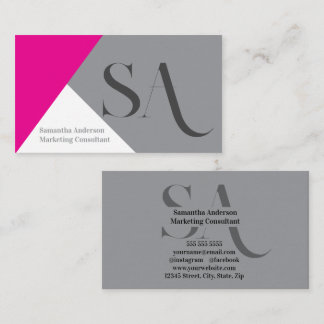 Elegante tarjeta de visita Minimalista en monogram