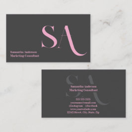 Elegante tarjeta de visita Minimalista en monogram