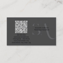 Elegante tarjeta de visita Minimalista en monogram