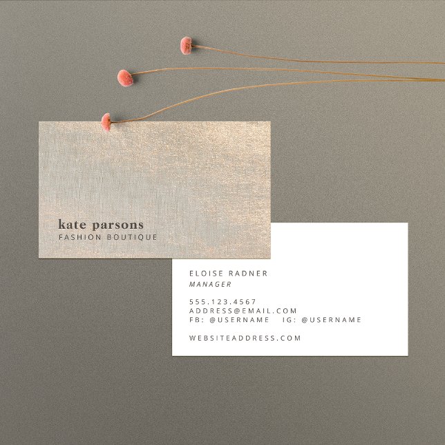 Elegante tarjeta de visita Moda Gold Purpurina Lin (Subido por el creador)
