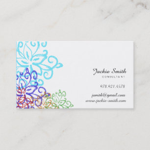 Elegante, tarjeta de visita modelada floral del