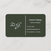 Elegante tarjeta de visita monográfica