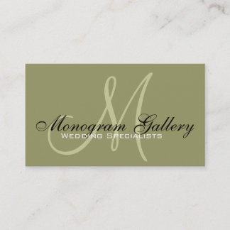 Elegante tarjeta de visita Monograma Green Persona