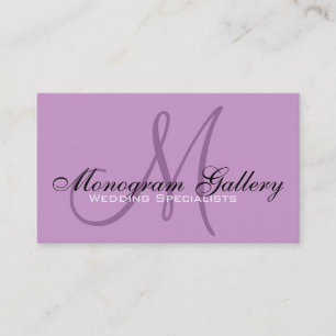 Elegante tarjeta de visita Monograma Lilac Persona