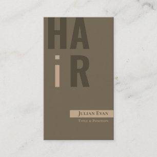 Elegante tarjeta de visita Monotone Brown Hairdres