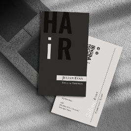 Elegante tarjeta de visita Monotone Hairdresser