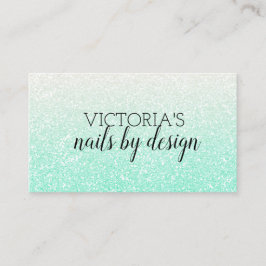 Elegante tarjeta de visita Nail Tech Mint Green Pu