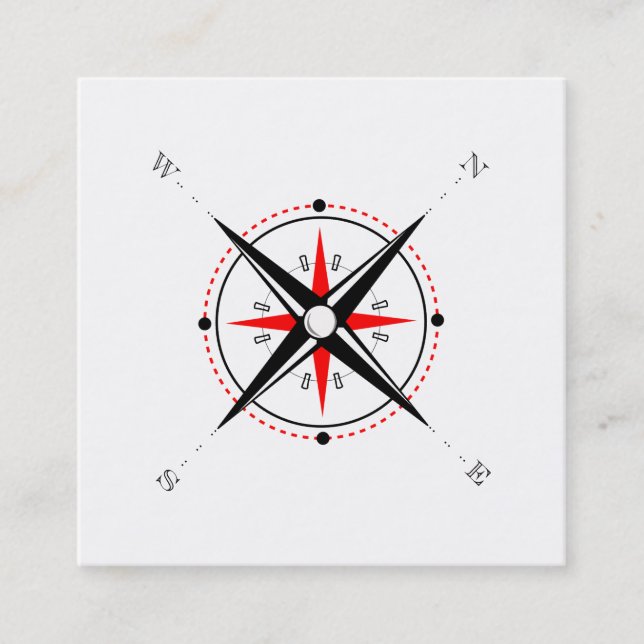 Elegante tarjeta de visita Nautical Compass (Anverso)