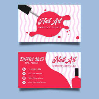 Elegante tarjeta de visita para artistas de uñas m
