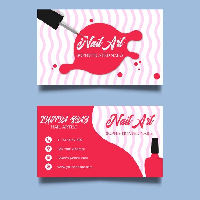 Elegante tarjeta de visita para artistas de uñas m (Subido por el creador)