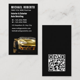 Elegante tarjeta de visita para automóviles en neg