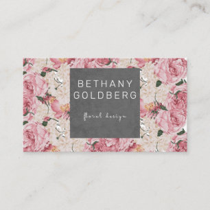 Elegante tarjeta de visita para Bouquet con flores
