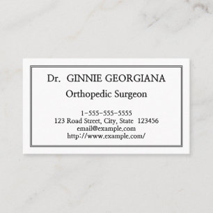 Elegante tarjeta de visita para cirujanos ortopédi