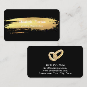 Elegante tarjeta de visita para el anillo de oro n