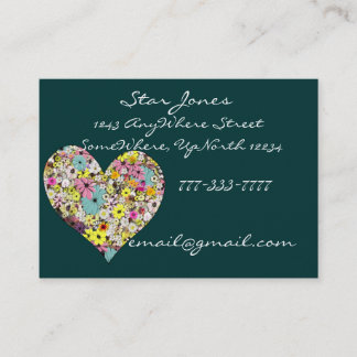 Elegante tarjeta de visita para el corazón de la f
