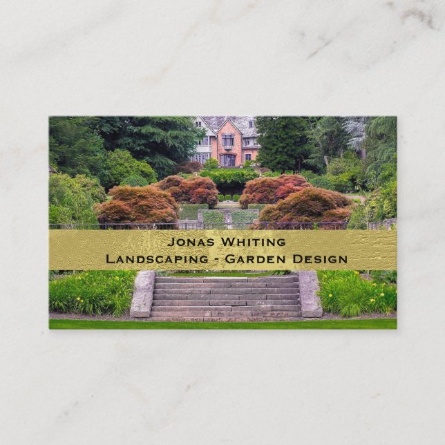 Elegante tarjeta de visita para el jardín fotográf (Anverso)