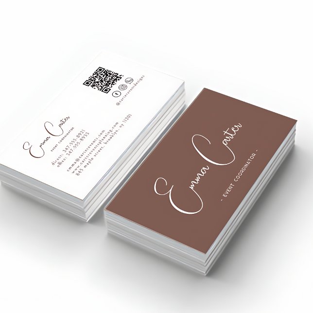 Elegante tarjeta de visita para el Personalizable  (Elegant Terracotta Customizable Business Card)