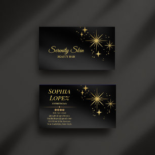 Elegante tarjeta de visita para esquiar de oro