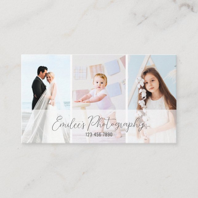 Elegante tarjeta de visita para fotógrafo Minimali (Anverso)