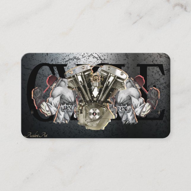 Elegante tarjeta de visita para motocicletas (Anverso)