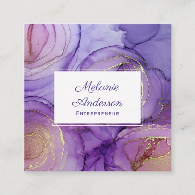 Elegante tarjeta de visita para Rosas púrpura (Anverso)
