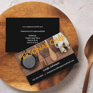 Elegante tarjeta de visita personal del chef