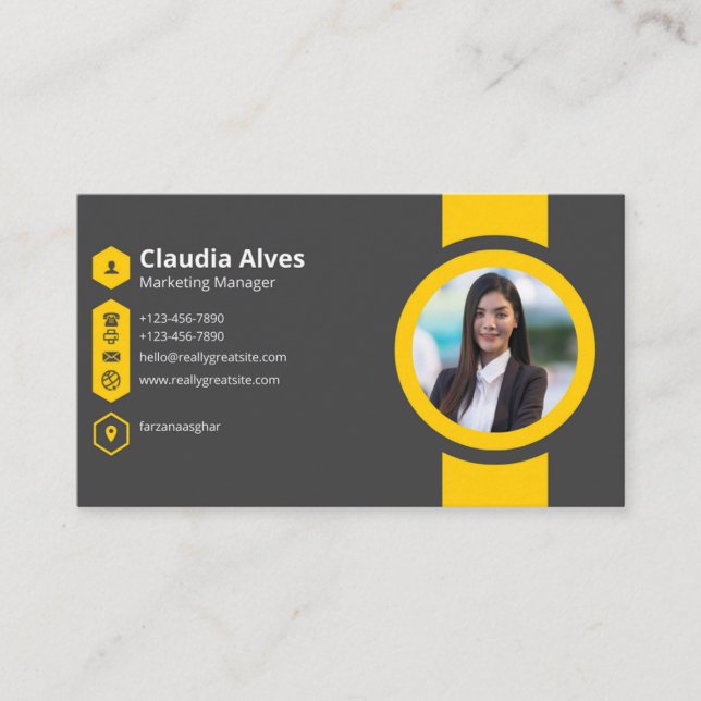 Elegante tarjeta de visita Personalizado (Anverso)