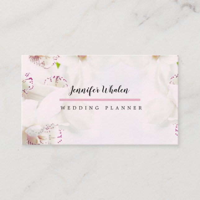 Elegante tarjeta de visita Personalizado de orquíd (Anverso)