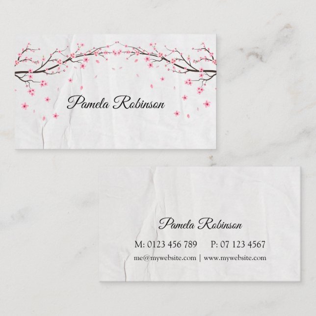 Elegante tarjeta de visita Personalizado floral (Anverso / Reverso)