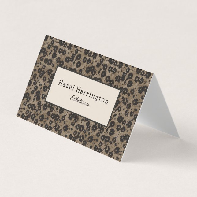Elegante tarjeta de visita plegada floral moderna (Anverso)