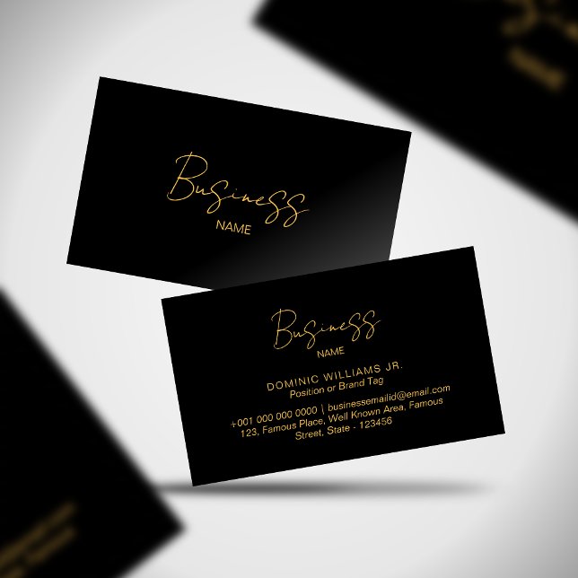 Elegante tarjeta de visita - Premium y Minimal | D (elegant, professional, designer, business card, visiting card, template, custom business card, gold)